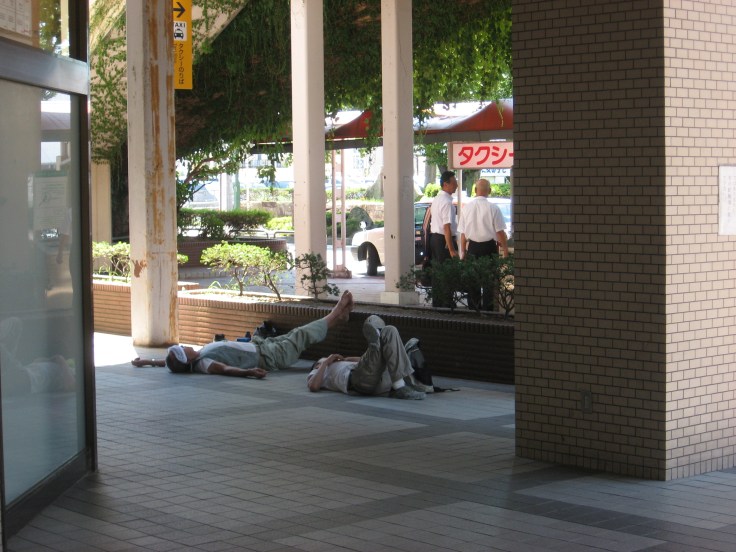sleeping on the ground in japan 1