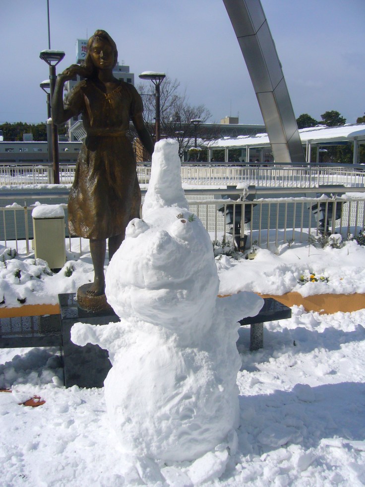 Snow man in Toyota City, Japan