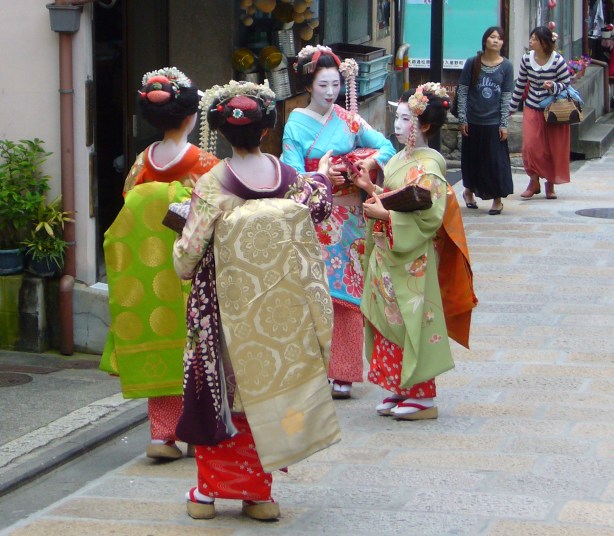 Maiko group in Kyoto, Japan
