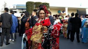 coming of age day oiran kimono fashion